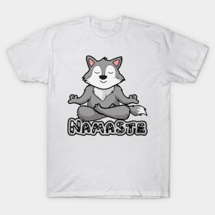 namaste wolf yoga T-Shirt